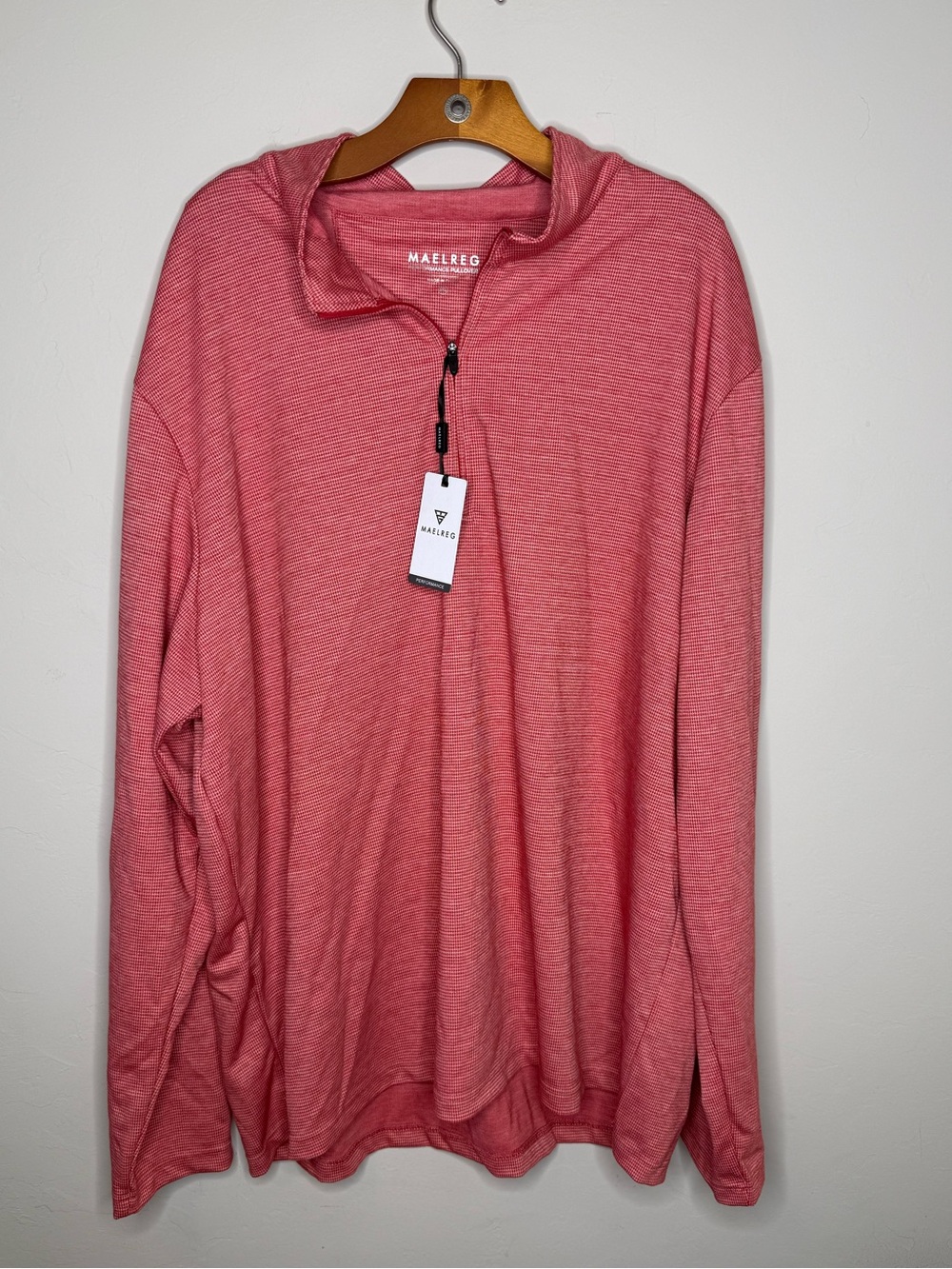 Maelreg performance quarter zip golf pullover 3XL NWT red houndstooth